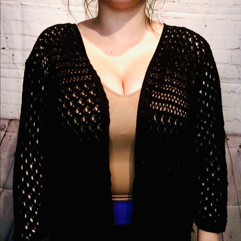 Black knit cardigan